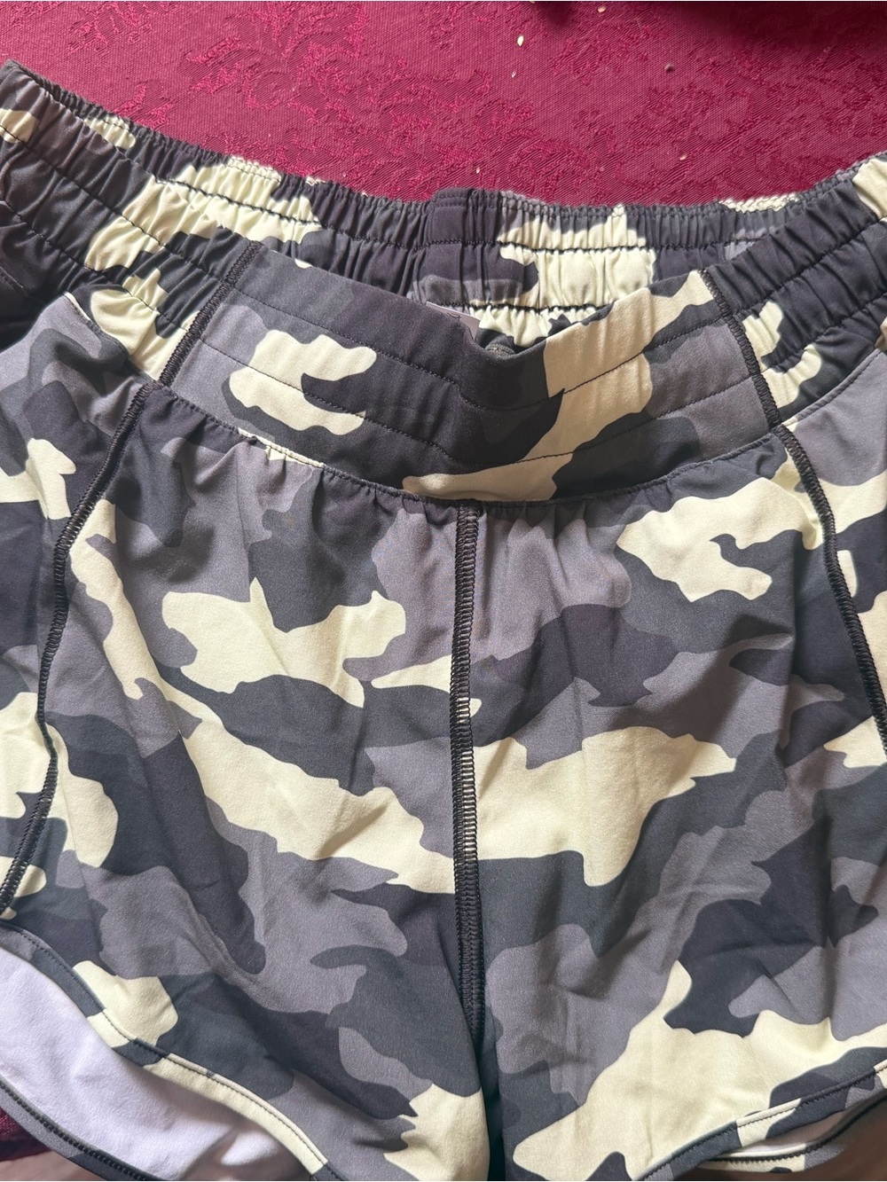 lululemon athletica Women's Camo Athletic Shorts in Black, Gray, Cream